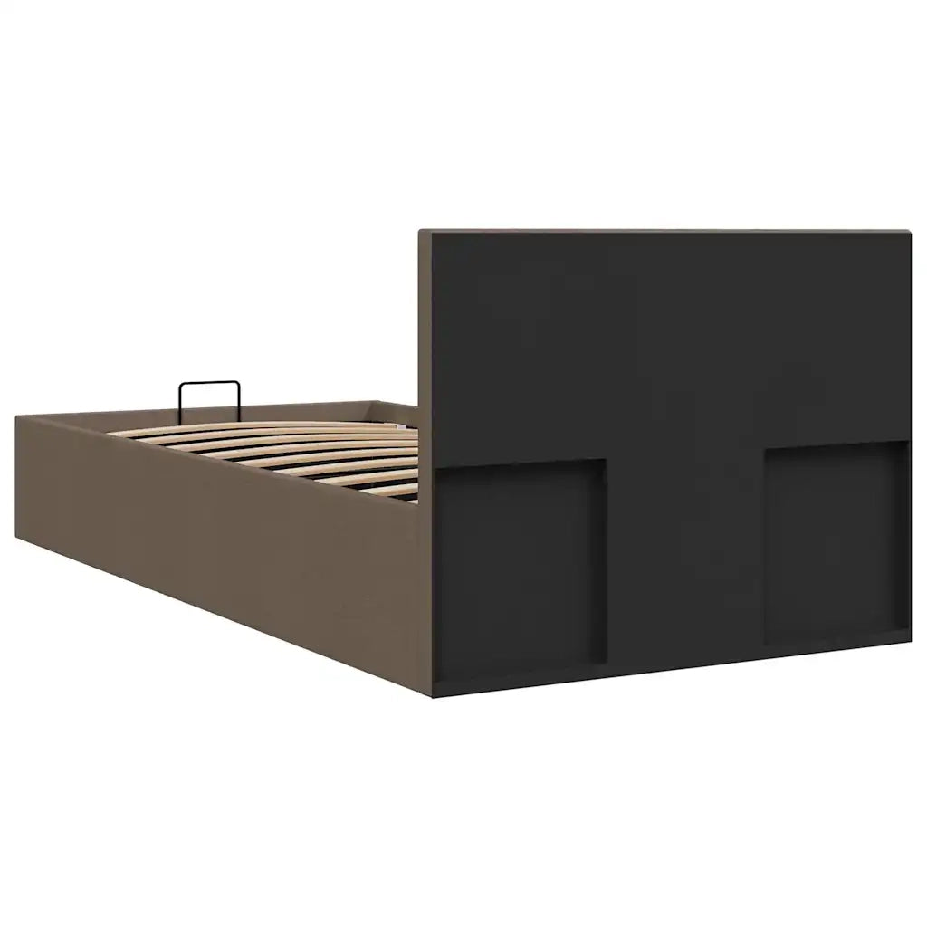 Letto singolo | Letto per adulti | Giroletto Idraulico Contenitore Grigio Talpa Tessuto 100x200cm