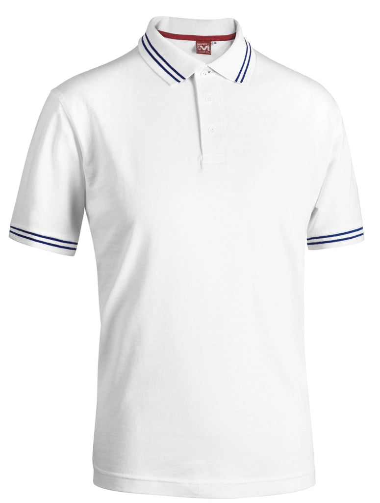 POLO SMITH Col. Bianco/Blu Navy Mis. XXL