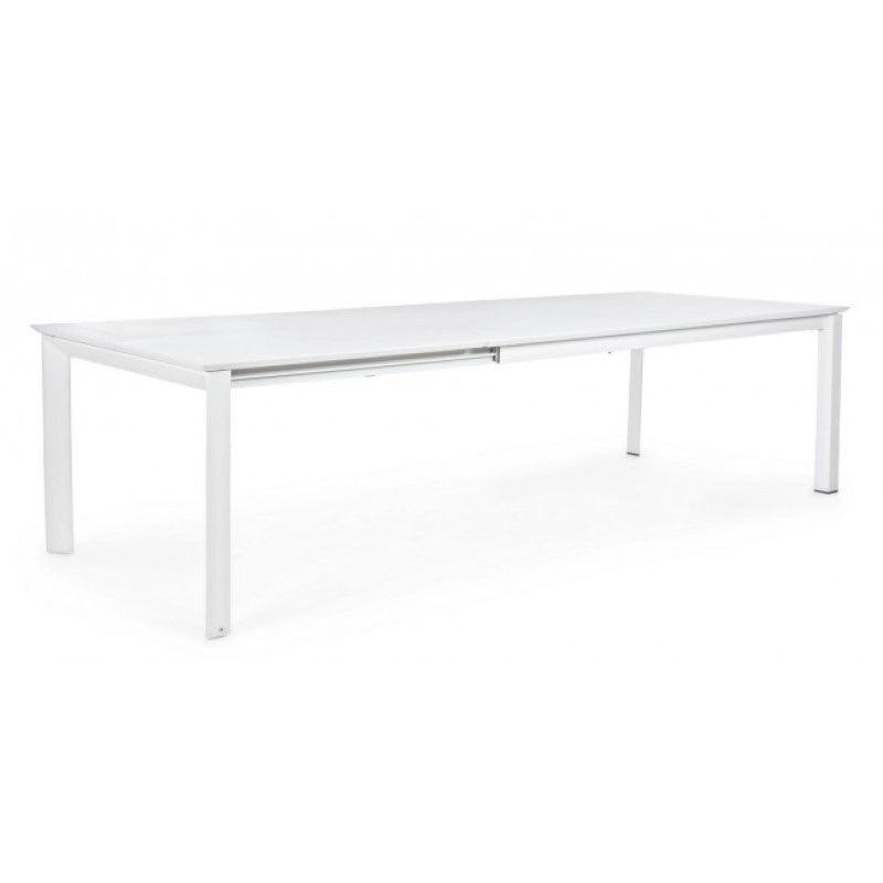 Tavolo Konnor in alluminio bianco cm 200-300x110x76h