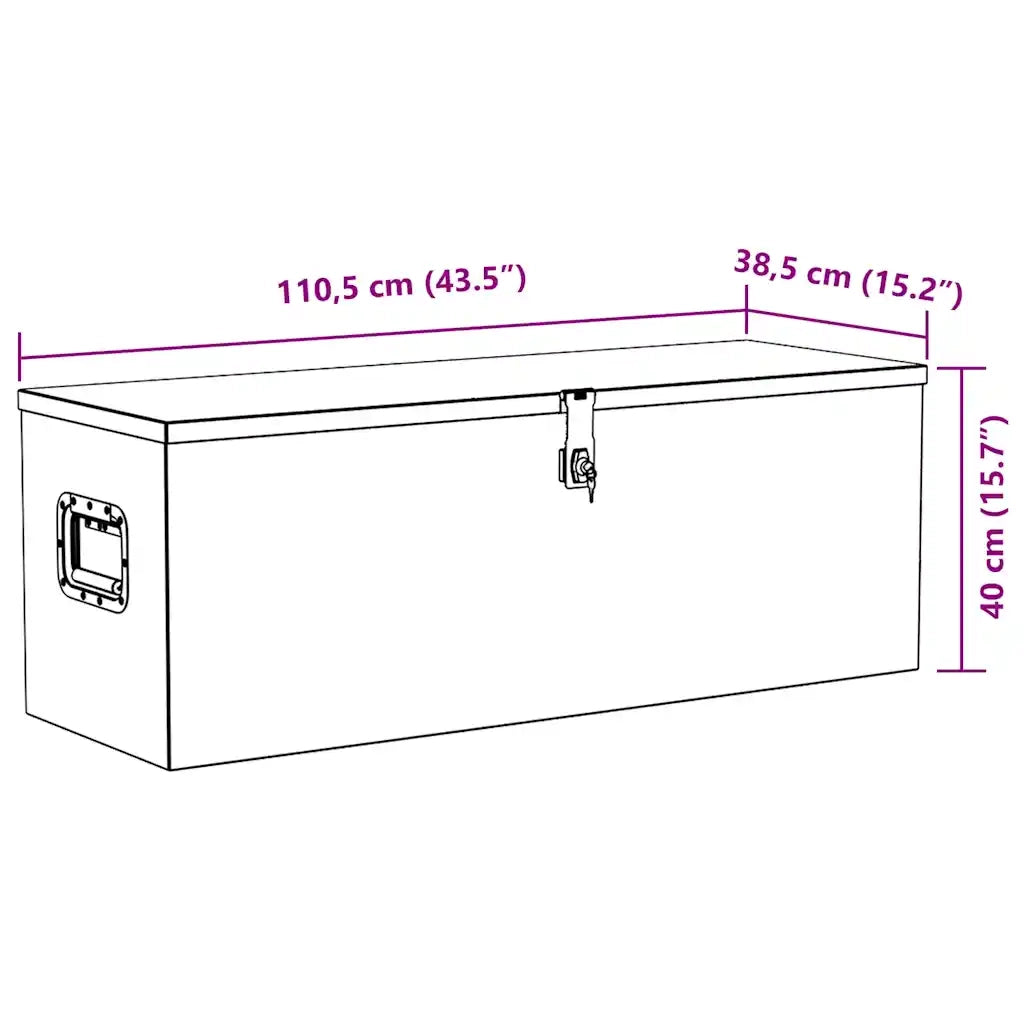 Cassetta in Alluminio 110,5x38,5x40cm Argento 142941