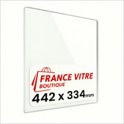 442 x 334 x 4 mm - Vetro per stufa a legna - vetro camino di ricambio - vetro per caminetto resistente al fuoco - France Vitre