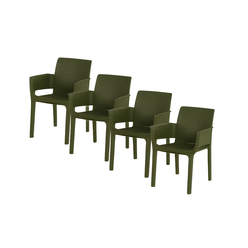 Lot de 4 chaises de jardin empilables EVELYN - Noir