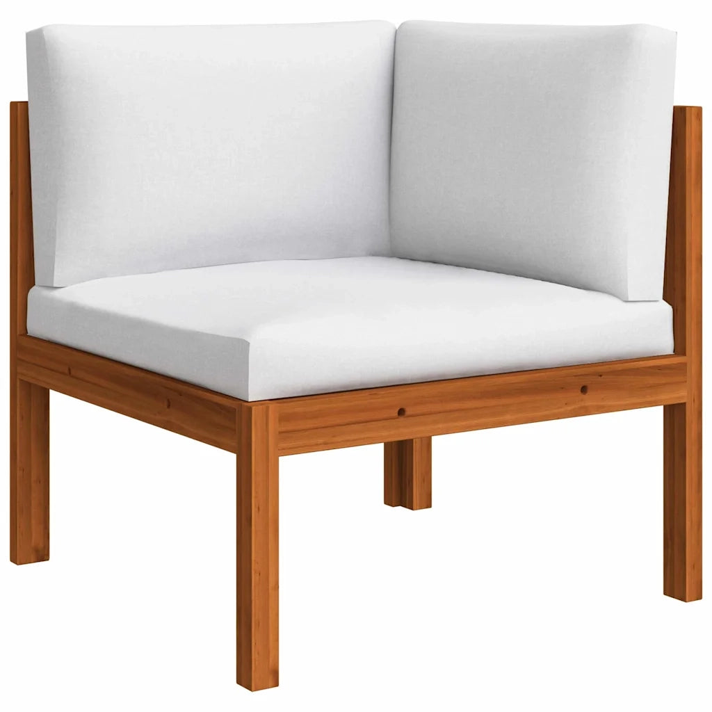 Set da giardino 8 pezzi con cuscini in legno crema, acacia e corda 3057890