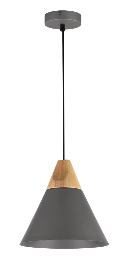Lampada a sospensione Maytoni Bicones grigia legno Ø22 E27