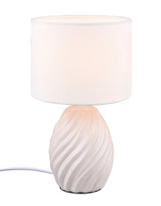 Lampada da tavolo ceramica bianca con paralume E14 MELVA
