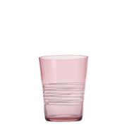 Set 6 Bicchieri Filante Tumbler in Vetro Colorato Ametista con Decorazioni a Mano in Filo Bianco, Design Elegante e Resistente per Tavola Moderna