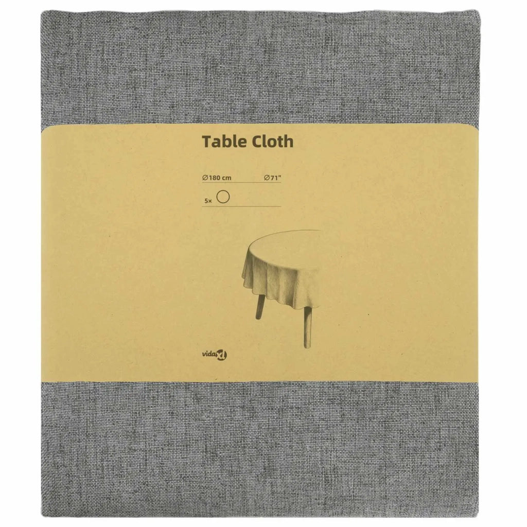 Tovaglia da Tavolo 5 pz Rotondo Grigio Chiaro Ø 180 cm 42040381