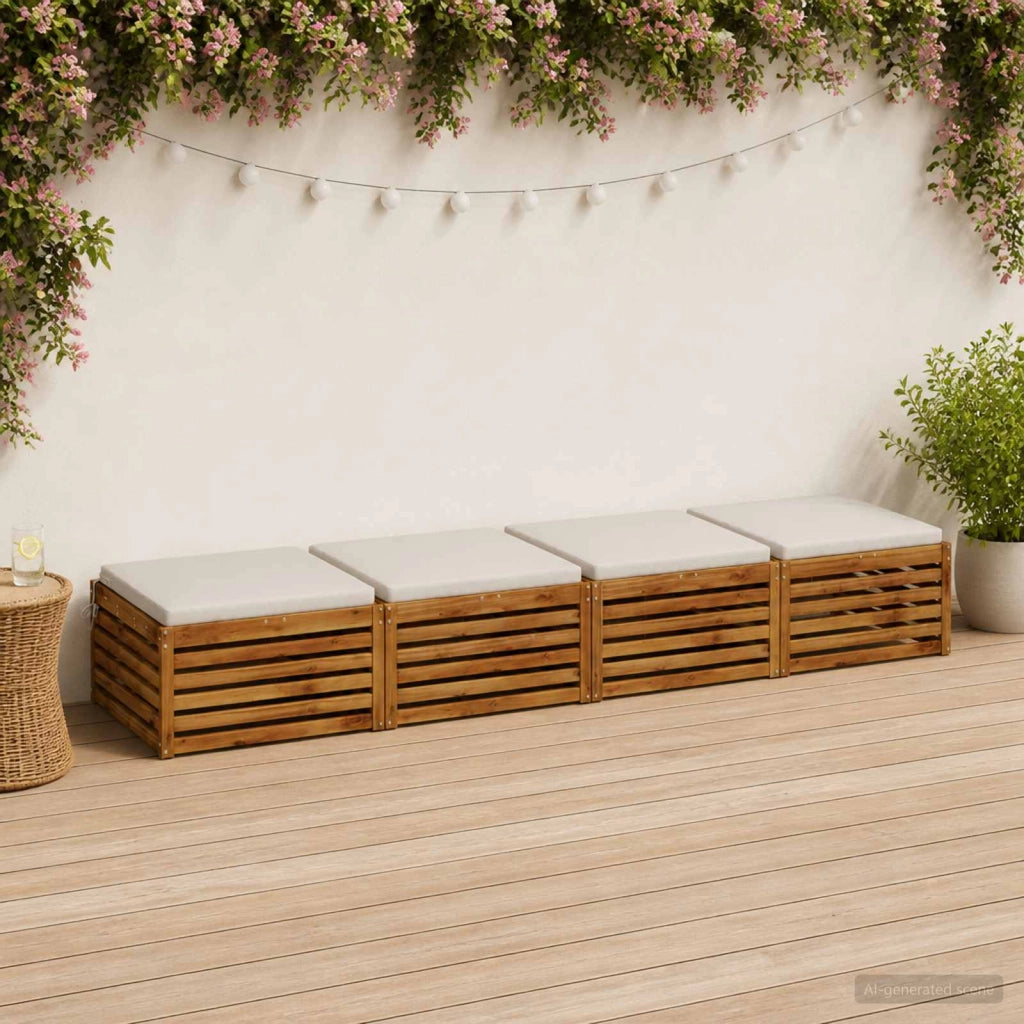 Cuscini per Sedia in 4 Pezzi SOEST 4 pz 100% Poliestere Bianco 944998