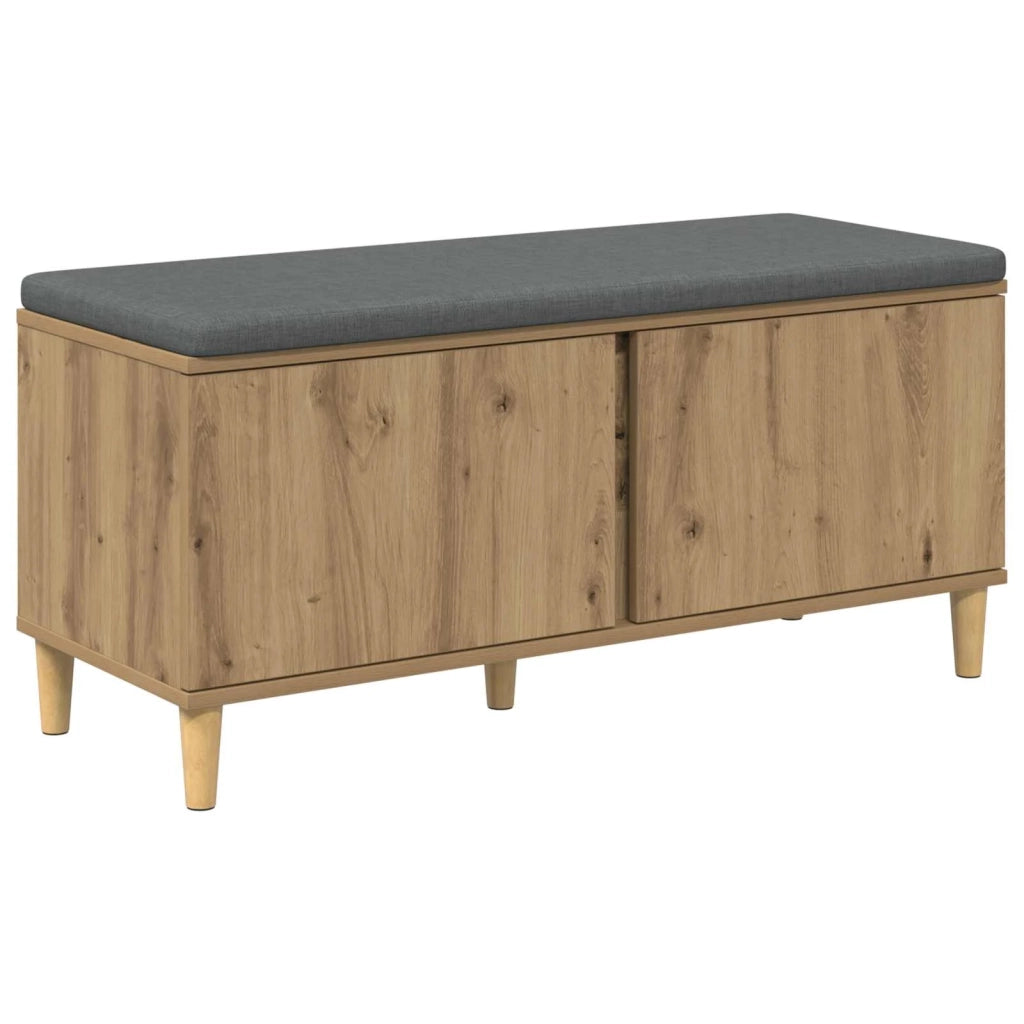 Panca per ingresso con porta-Sgabello-Panca da Corridoio Rovere artigianale 60 x 38 x 46 cm 323193