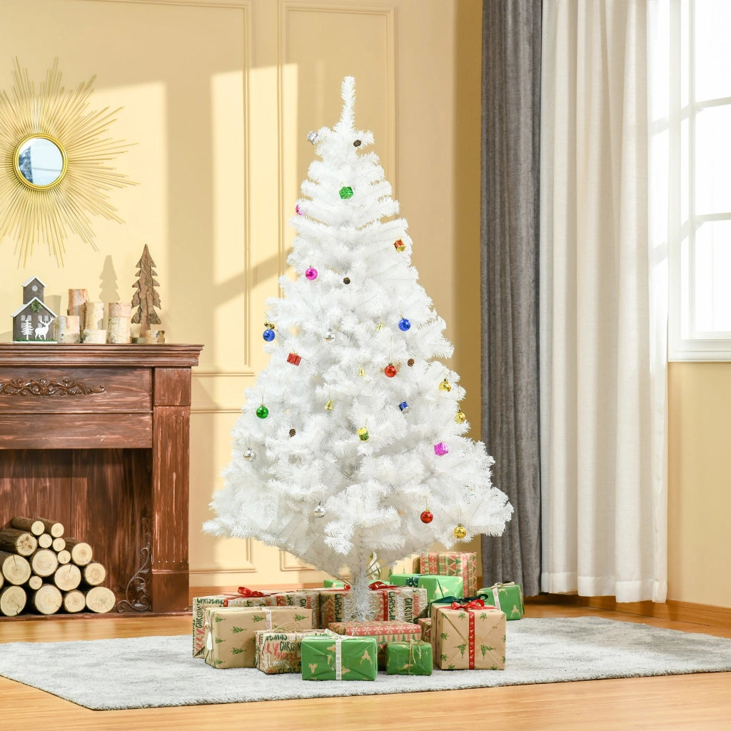 Albero di Natale Artificiale 180 cm 930 Rami Addobbato Bianco