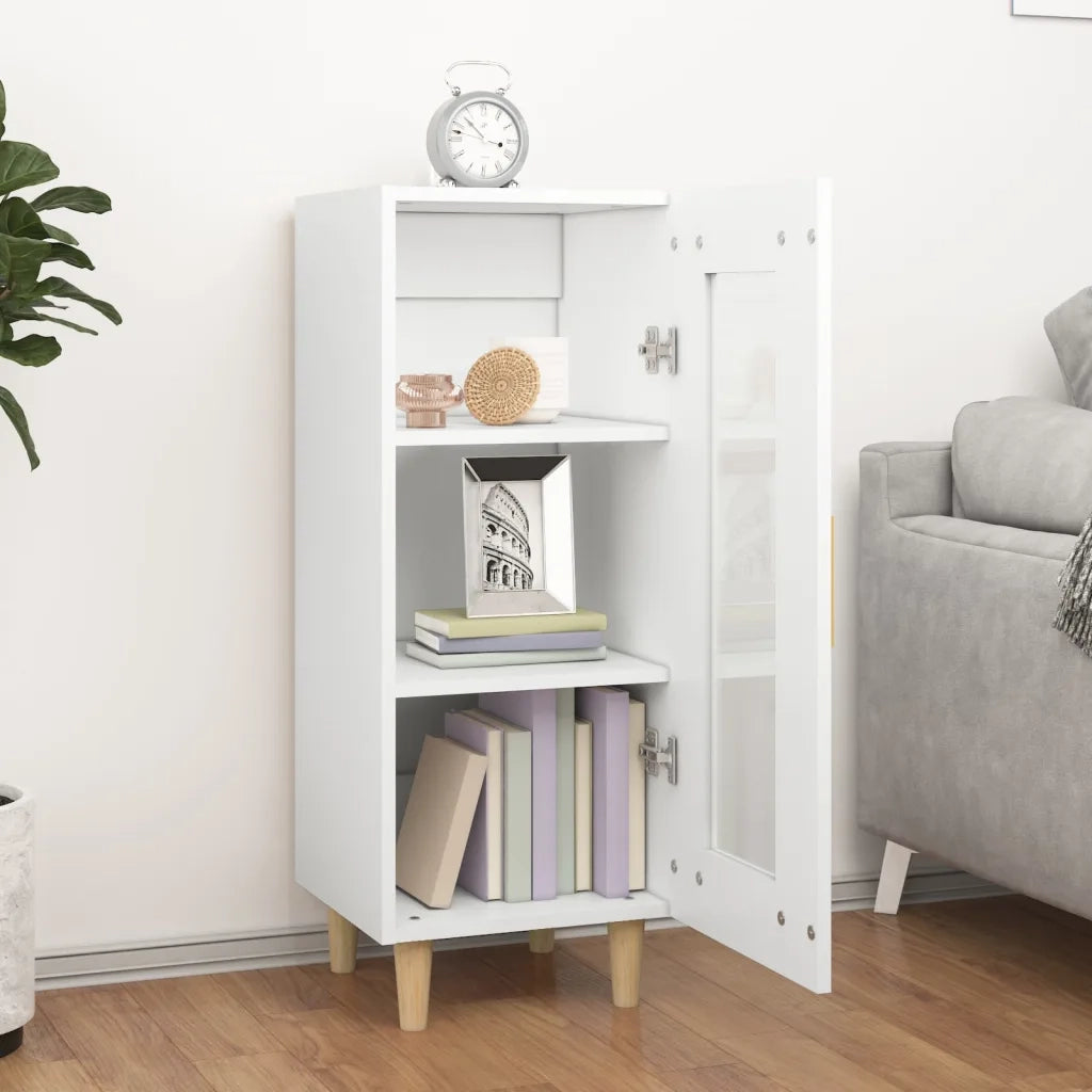 Credenza-Buffet-Armadio da cucina Bianca 34,5x34x90 cm in Legno Multistrato 153830