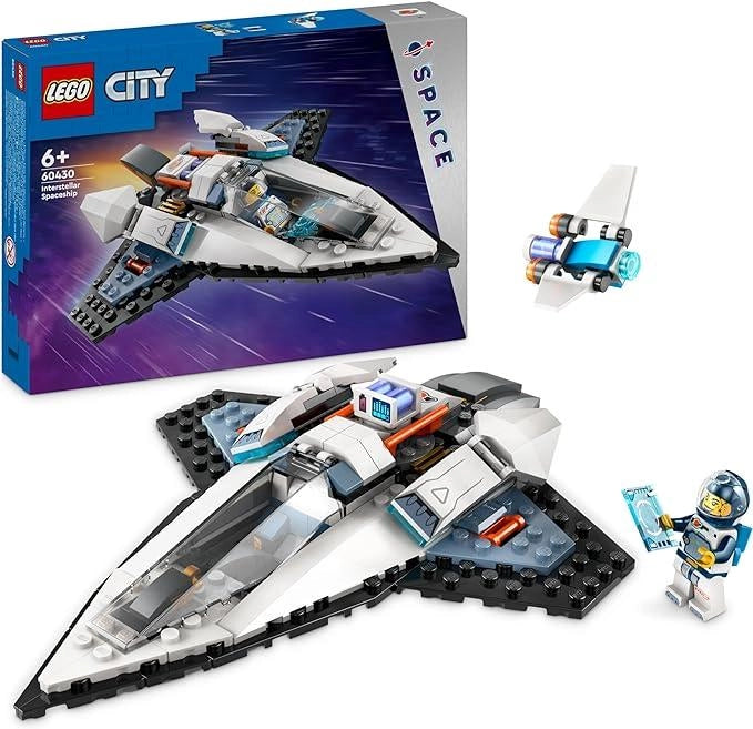 LEGO 60430  City Astronave Interstellare Giocattolo con Navicella da Costruire, Minifigure dell`Astronauta e Drone Robot
