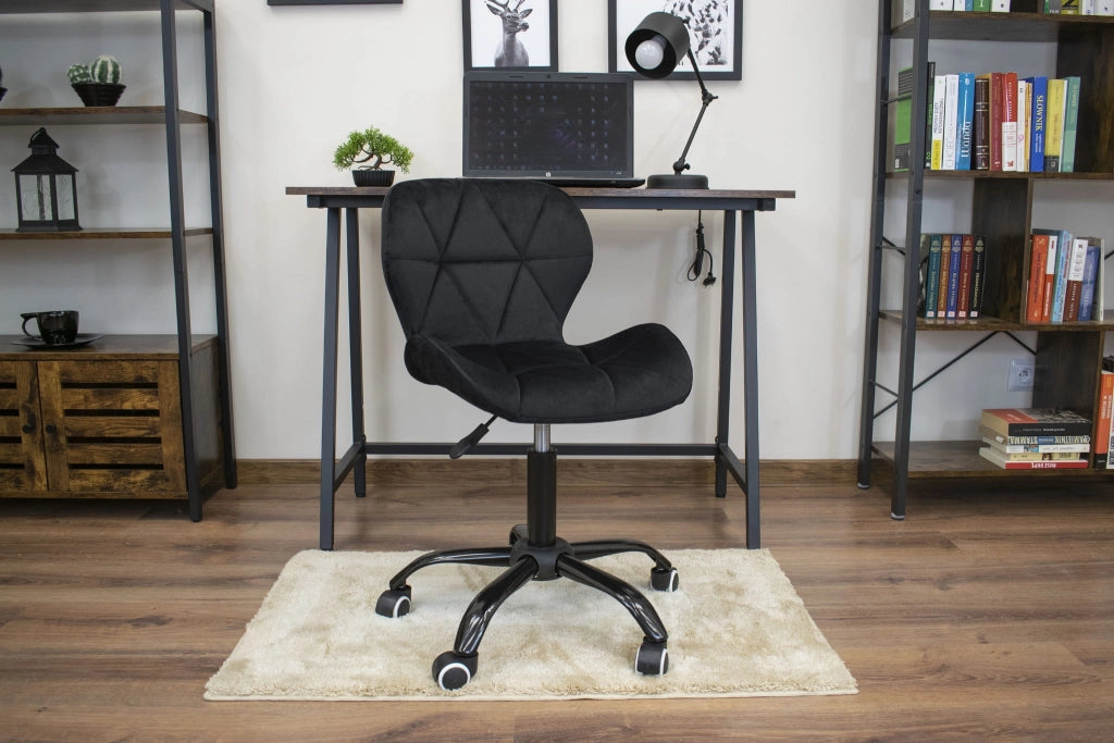 Sedia girevole Valora NOTO in velluto nero ergonomica per ufficio
