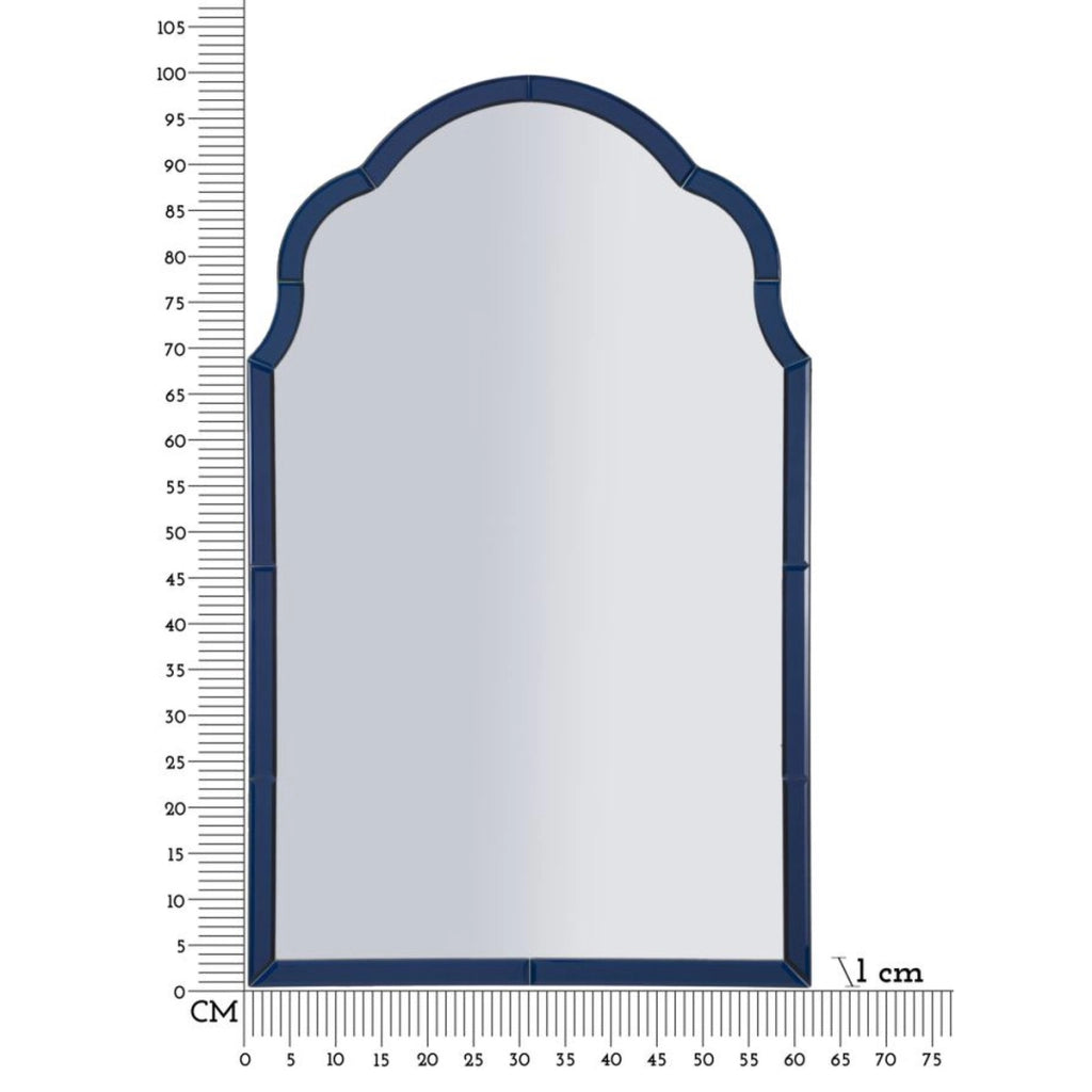 Specchio con Cornice Classico 3, Blu, MDF, 100x62x1 cm