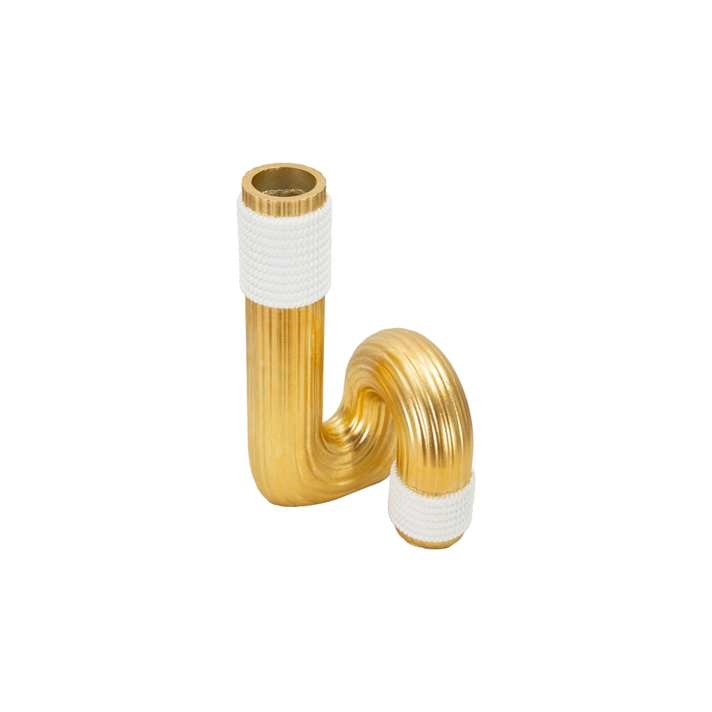 Iria, Vaso Colore Struttura oro, Bianco