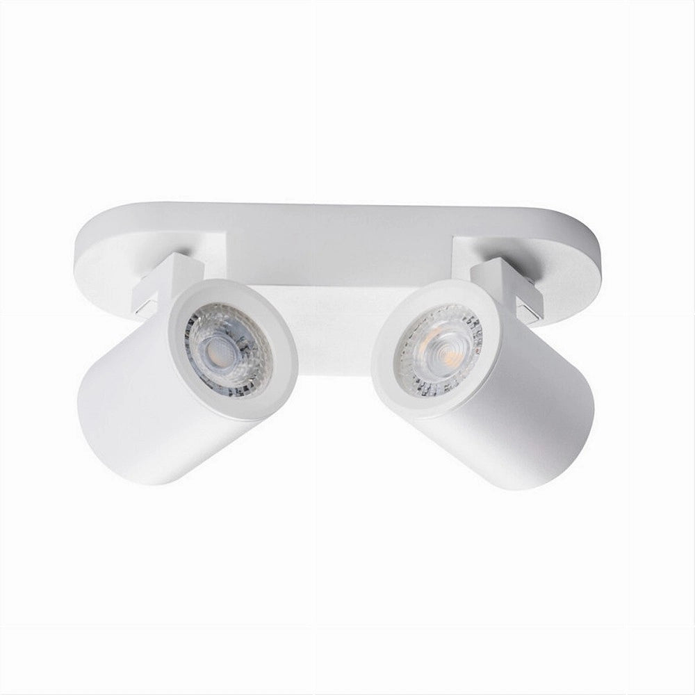 Trade Shop - Applique 2 Diffusori Orientabile Soffitto Parete Lampada Gu10 Bianco Nero Th8802 -