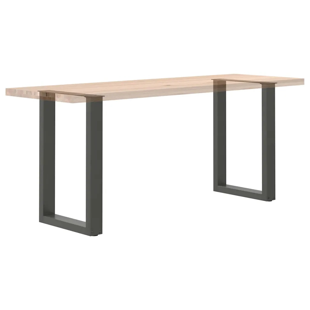 Gambe per tavolo da pranzo a forma di U 2 pz Antracite 50x(72-73) cm Acciaio 4013178
