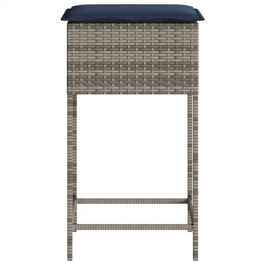 Sgabelli da giardino con Cuscini 2 pz in Polyrattan Grigio 368324