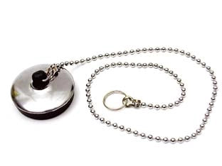 TAPPO CON CATENA A PERLINE E ANELLO- - ø mm.52 per lavello - 25 busta