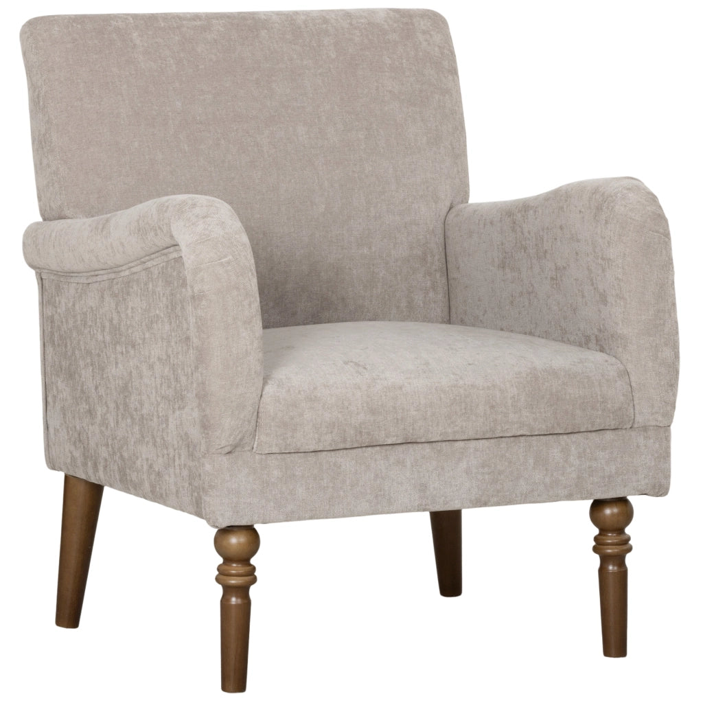 Poltrona ¨C Minimal ¨C Tessuto Grigio, Legno