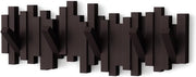 Wandkapstok a 5 ganci - Design moderno - colore Espresso