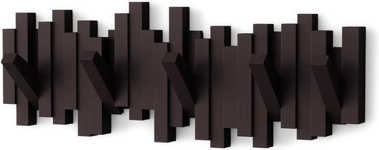 Wandkapstok a 5 ganci - Design moderno - colore Espresso
