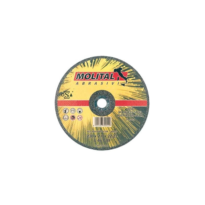 DISCO DA TAGLIO PER INOX Ø 125x1,0 mm - 50 pezzi- MOLITAL