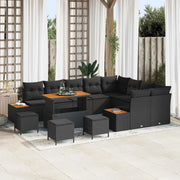 Set Divano da Giardino 13 pcs Nero polyrattan 3362959