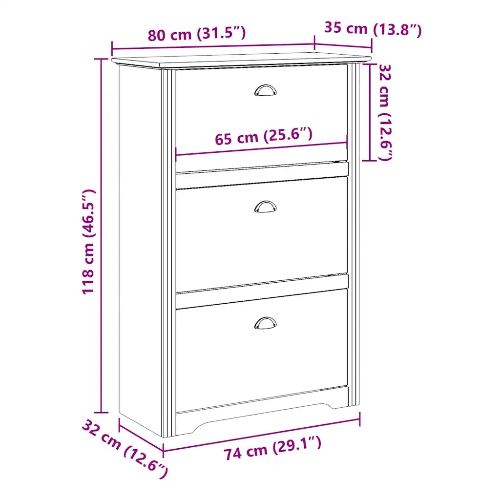 Scarpiera-Scaffale per scarpe BODO Bianca 80x35x118 cm