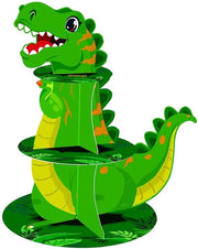 Supporto per torte Dinosaurus - Ospite per cupcake - Torre per dessert - Decorazione per feste - Riciclabile - 30x33cm - Ospite per cupcake