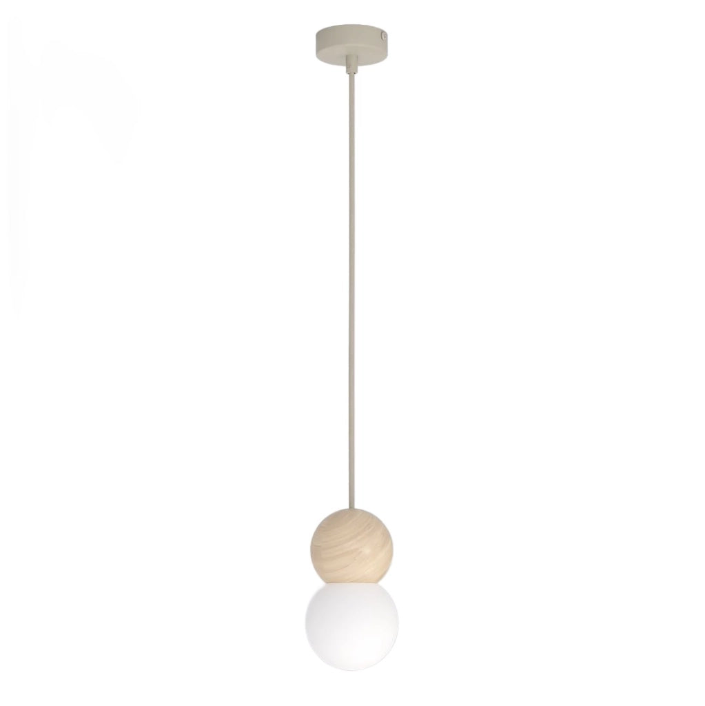 Lampada sospesa LOOP Emibig 1xG9 8W beige legno vetro