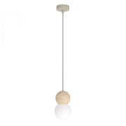 Lampada sospesa LOOP Emibig 1xG9 8W beige legno vetro