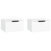 Set di 2 Comodini | Armadio da Notte | Mobiletto da notte a Muro Bianchi 34x30x20 cm