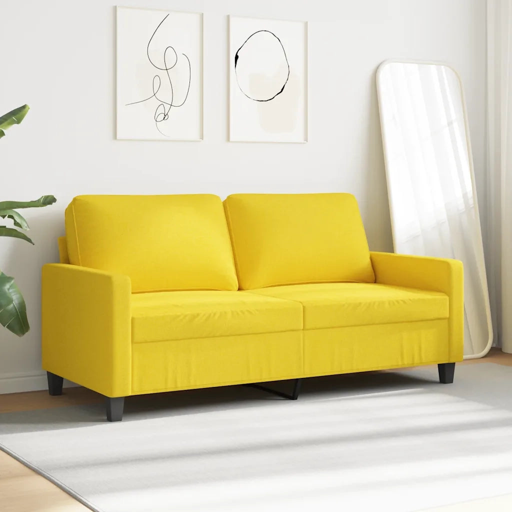 Divano a 2 Posti-Sofa 2 Posti Giallo Chiaro 140 cm in Tessuto 755088