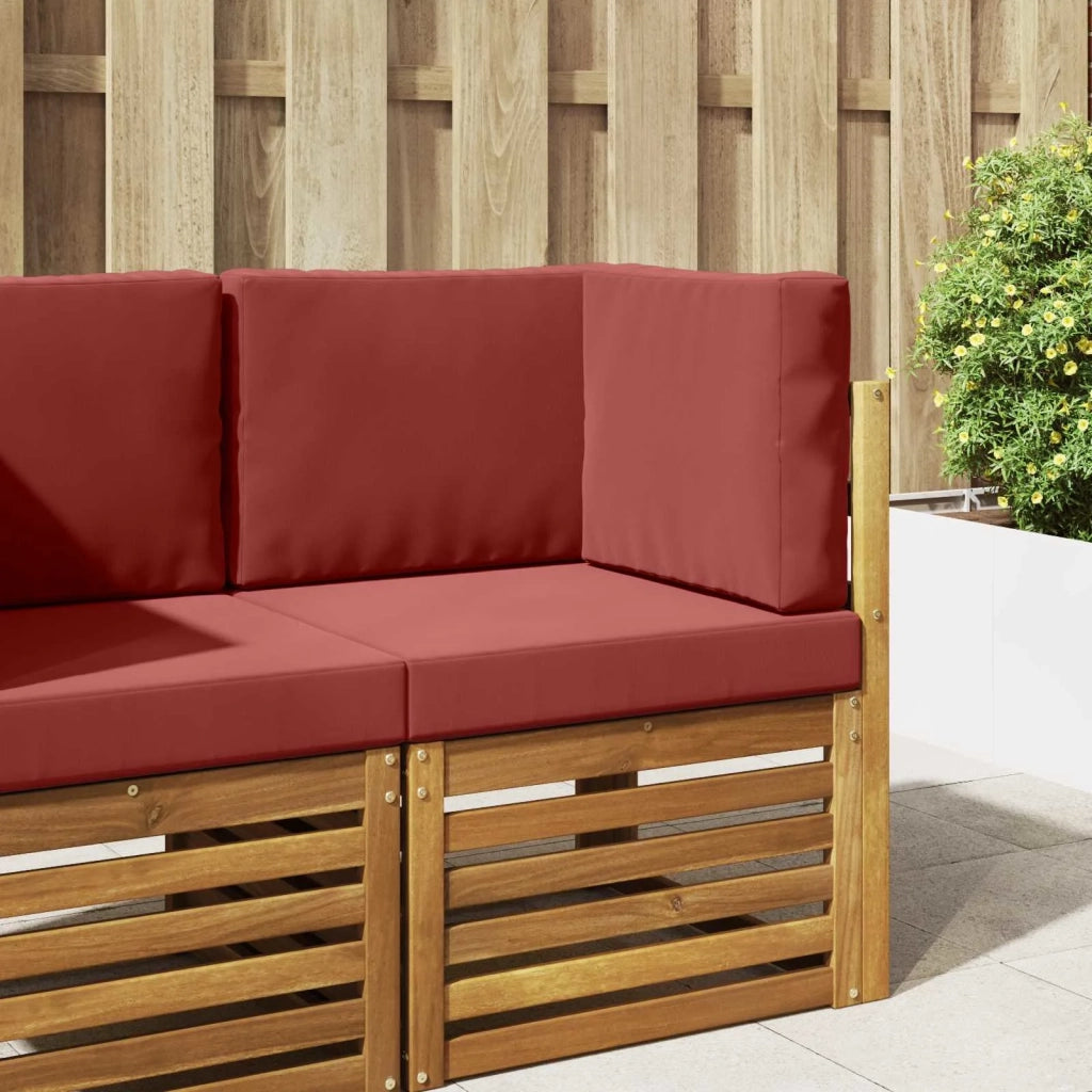 Cuscino per divano da esterno 3 pcs Rosso vino Poliestere 900753