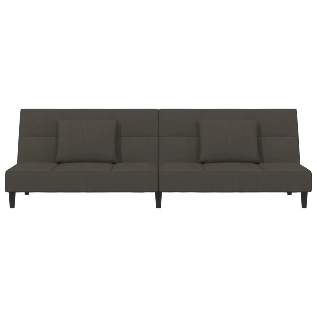 Divano Letto a 2 Posti con 2 Cuscini-Sofa Letto 2 Posti-Daybed Grigio Scuro in Velluto 644678