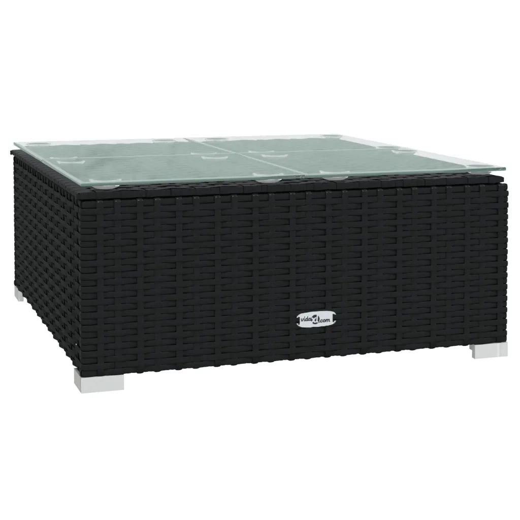 Set Divani da Giardino 9 pz con Cuscini in Polyrattan Nero 3102377