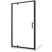 Porta Doccia Battente Roto-Traslante Con Perni Asimmetrici Telaio Nero Opaco Reversibile Cm 66-69 H 200