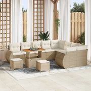 Set Divano da Giardino con cuscino 12 pcs Beige e Crema