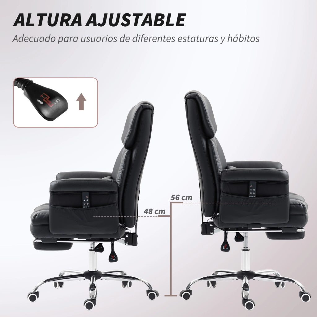 Sedia da ufficio con massaggio ¨C zephmum ¨C struttura nera
