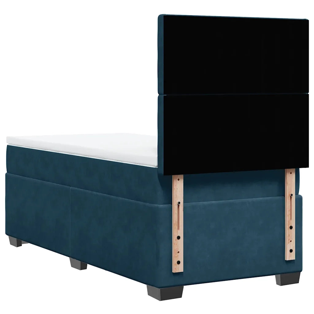 Giroletto a Molle con Materasso Blu 90x190 cm in Velluto 3290802