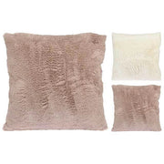 CUSCINO PELLICCIA 45X45CM CREMA / ROSA