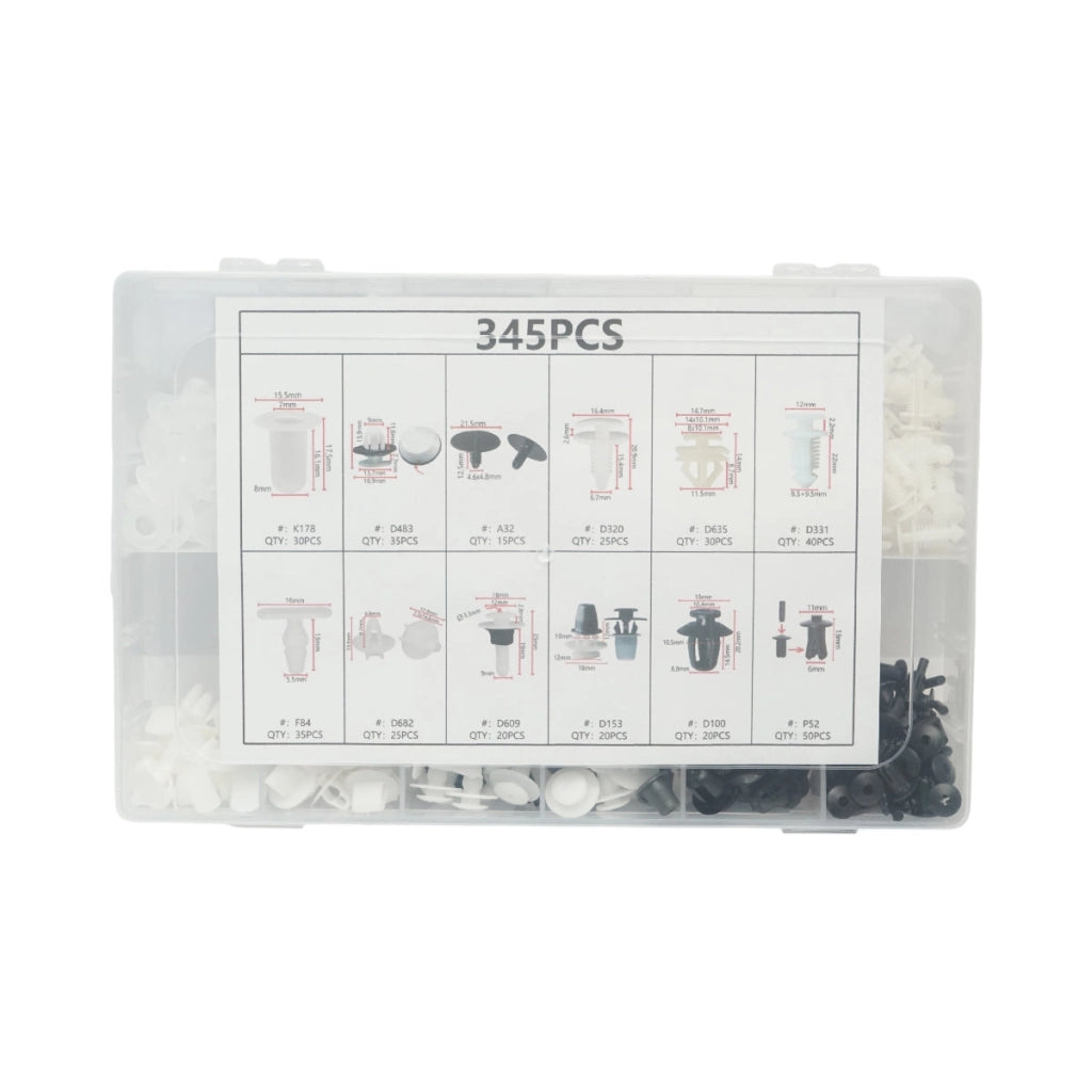 Kit di clip in plastica per auto Peugeot 345 pezzi