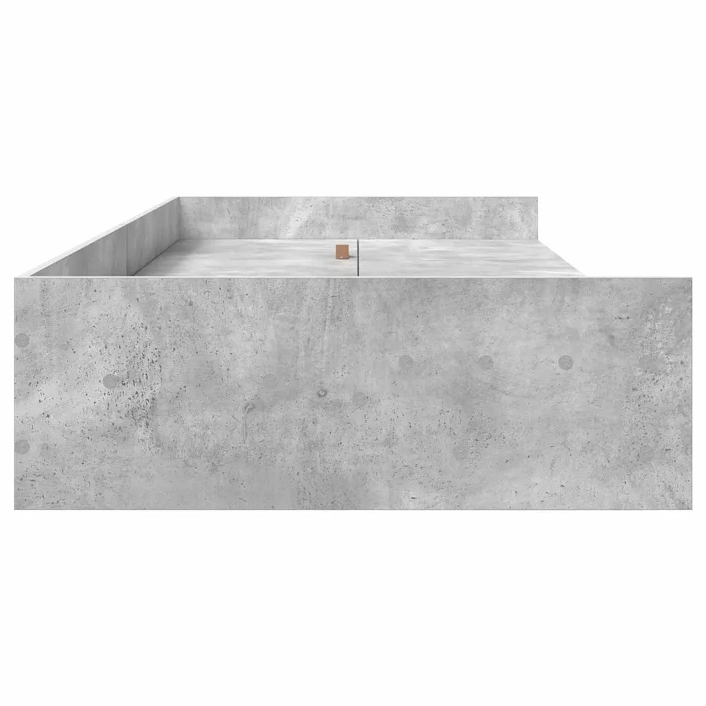 Letto singolo | Letto per adulti | Struttura del letto con testiera Grigio cemento 90 x 200 cm