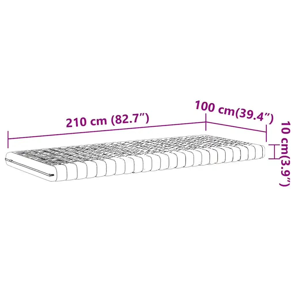 Materasso in Schiuma Bianco 100x210 cm 7 Zone Durezza 20 ILD 4016648