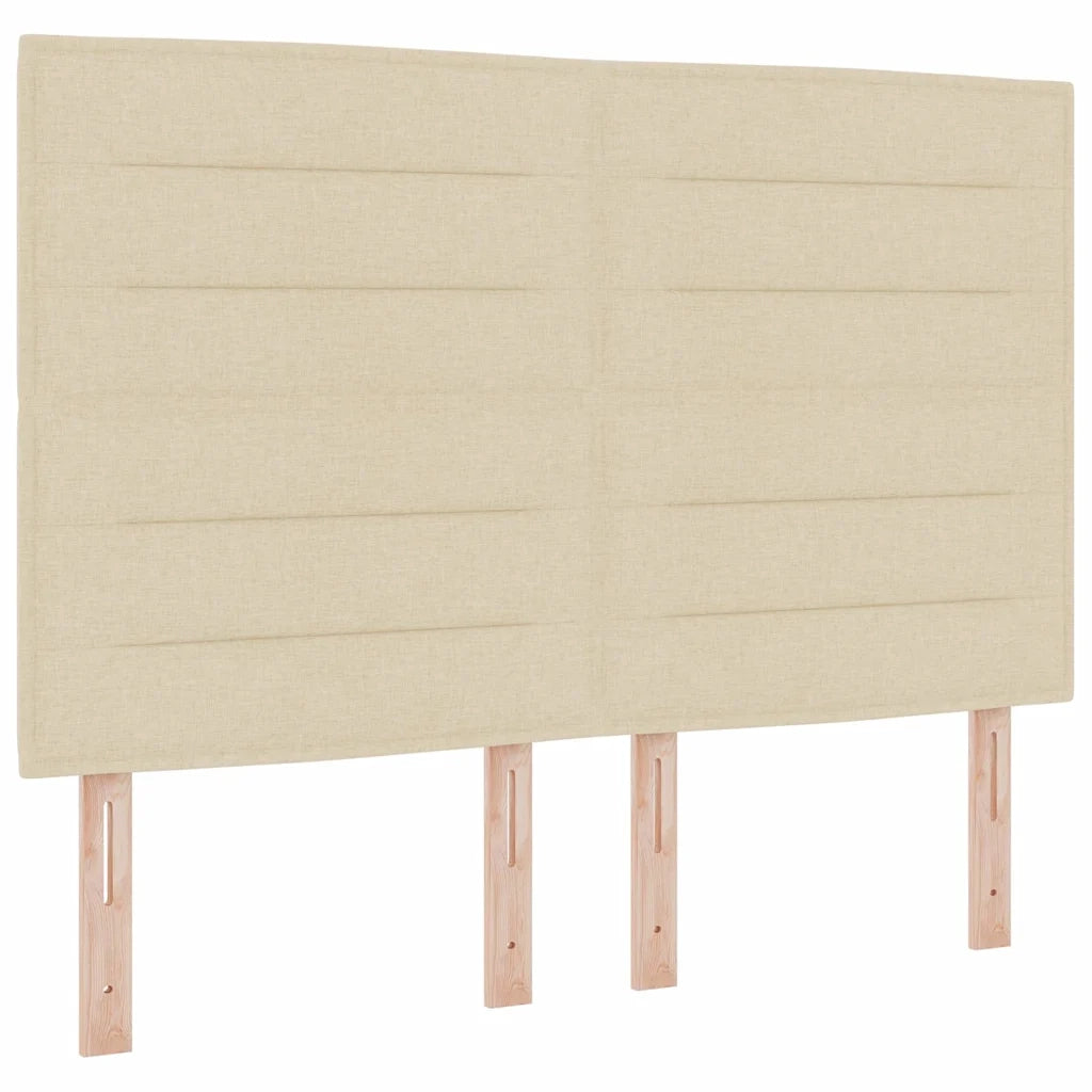 Struttura del letto con testiera Crema 140 x 200 cm Tessuto