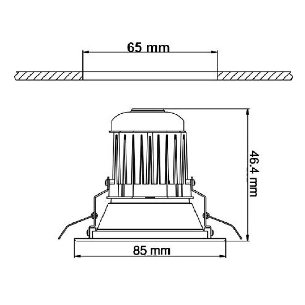 Trade Shop - Faretto 3 Led 3 W Ad Incasso Con Alette A Molla Rotondo Luce Fredda O Calda -