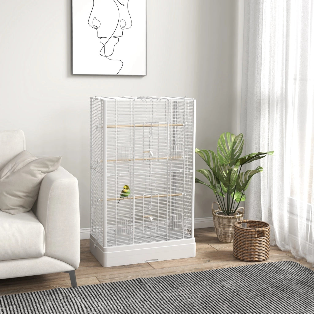Gabbia per Uccelli ¨C Minimal ¨C Bianco 61x36.5x98 cm