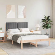 Letto con Testiera Rivestita Grigio Naturale e Scuro 878050