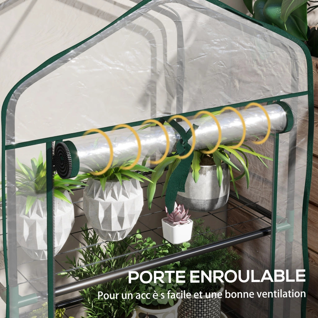 Serra da Giardino a 3 Livelli ¨C Minimal ¨C Verde Trasparente 59x39x127 cm